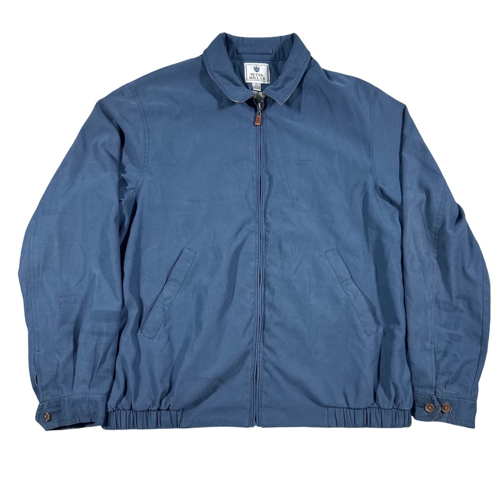 Peter Millar Harrington Jacket Mens XL Blue Full Zip Lightweight Pinstripe